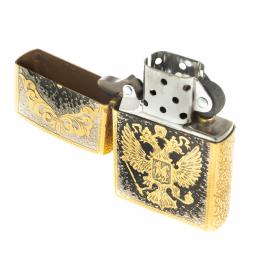 Зажигалка Zippo с гравировкой "Герб РФ" Златоуст