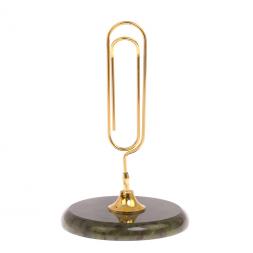 Визитница "Скрепка" на подставке из нефрита