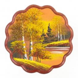 Панно круглое "Осень золотая" 20х20 см каменная крошка