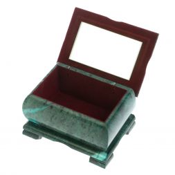 Шкатулка прямоугольная камень змеевик / серый мрамор 12х8,5х8,5 см