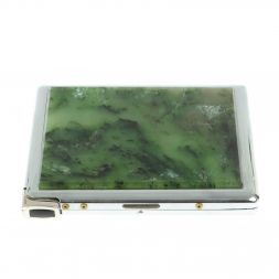 Портсигар 10 сигарет с зажигалкой камень нефрит