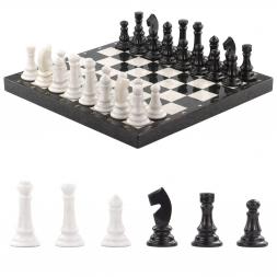 Шахматы из мрамора и змеевика 43х43 см