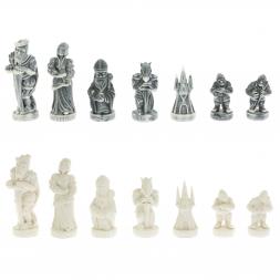 Шахматы "Средневековье" доска 40х40 см мрамор / шабровский змеевик