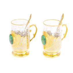 Чайный набор "Малахитовый" в подарочной коробке Златоуст