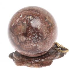 Композиция "Ящерица на скале" с шаром из креноида 8 см