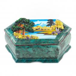 Шкатулка с рисунком "Осенний пейзаж" 17х10,5х7 см