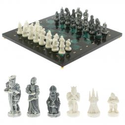 Шахматы &amp;quot;Средневековье&amp;quot; доска 40х40 см шабровский змеевик