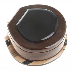 Шкатулка "Ракушка" камень обсидиан 12,5х12,5х5 см