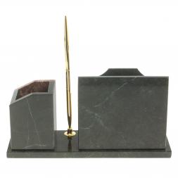 Настольная визитница "Щит" из лемезита