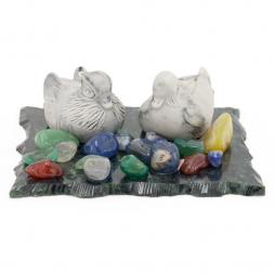 Сувенир из мрамолита "Уточки"