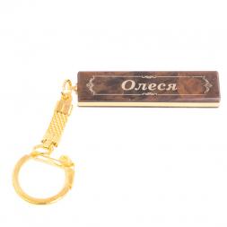 Брелок именной "Олеся" камень обсидиан