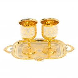 Набор из двух рюмок на подносе &amp;quot;Ликерный&amp;quot; 60 мл Златоуст