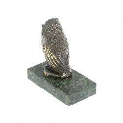 Статуэтка "Филин" из бронзы и змеевика