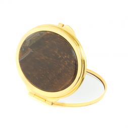 Зеркальце овальное из тигрового глаза цвет золото