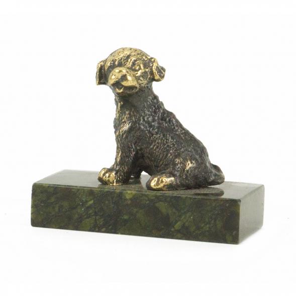Статуэтка &amp;quot;Собачка малая №2&amp;quot; бронза змеевик 118616