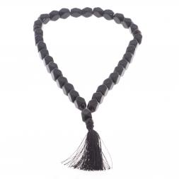 Четки из черного обсидиана 33 бусины грань