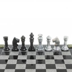 Шахматы с гравировкой "Турнирные" доска 36х36 см змеевик мрамор