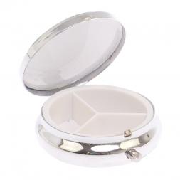 Таблетница на 3 отсека камень лиственит цвет серебро