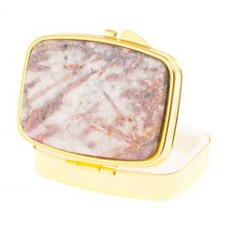 Таблетница на 2 отделения камень турмалин цвет золото