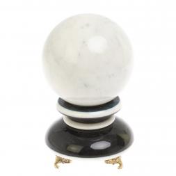 Шар "Антистресс" из белого мрамора 10,5 см на подставке