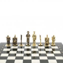 Шахматы сувенирные "Железнодорожники" бронза мрамор 40х40 см