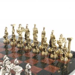 Шахматы "Восточные" доска 40х40 см лемезит змеевик фигуры металл