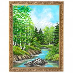 Картина "Летний пейзаж" багет 46х66 см каменная крошка