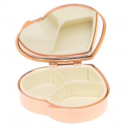 Таблетница "Сердце" на 3 отделения камень мусковит, цвет красное золото