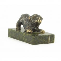 Статуэтка из бронзы и змеевика "Собачка малая №4"