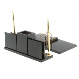 Настольный набор "Офисный" с гербом РФ из конгломерата