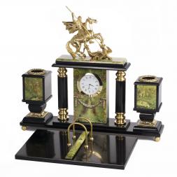 Настольный набор "Георгий Победоносец" из офиокальцита