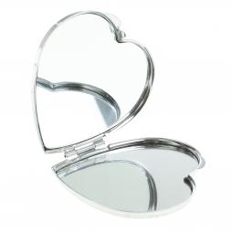 Зеркальце "Сердце" из змеевика с ящерицей цвет серебро