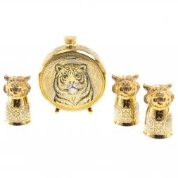 Подарочный набор "Тигр" фляжка и 3 стопки перевертыша Златоуст