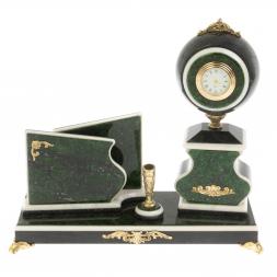 Настольный набор "Компакт" змеевик зеленый