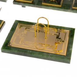 Письменный набор "Лев" нефрит Златоуст