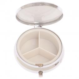 Таблетница на 3 отделения камень турмалин шерл цвет серебро