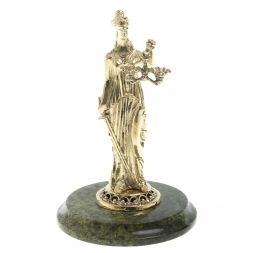 Статуэтка "Фемида" на подставке из баженовского змеевика