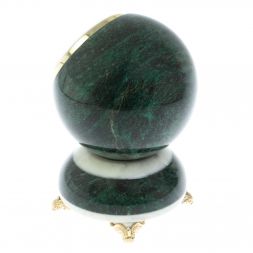 Часы "Шар Антистресс" из змеевика и мрамора 13х13х18 см