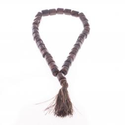 Четки из коричневого обсидиана 33 бусины цилиндр