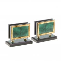 Письменный прибор из малахита "Лев с шаром"