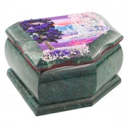 Шкатулка с расписной крышкой Зима 11х9х6,5 см