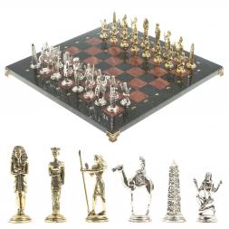 Шахматы "Древний Египет" доска 40х40 см лемезит змеевик