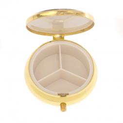 Таблетница на 3 отсека камень лиственит цвет золото