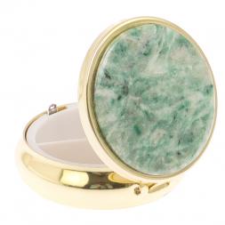 Таблетница на 3 отсека камень лиственит цвет золото