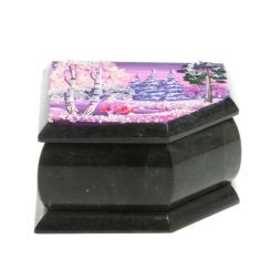 Шкатулка с расписной крышкой &amp;quot;Зима&amp;quot; 11х9х6,5 см