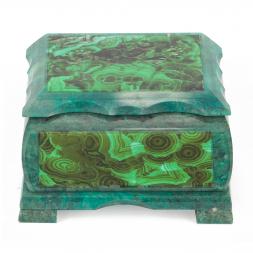 Шкатулка с иллюстрацией под малахит н1 13х10х7,5 см