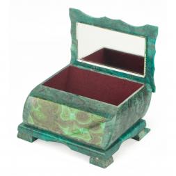 Шкатулка с иллюстрацией под малахит н1 13х10х7,5 см