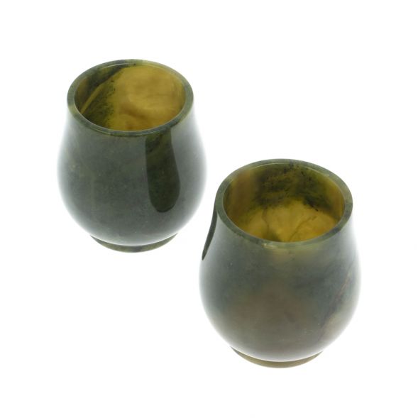 Набор стопок для коньяка 2 шт из нефрита 60 мл 5х5,5 см 128312