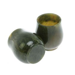 Набор стопок для коньяка 2 шт из нефрита 60 мл 5х5,5 см