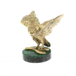 Бронзовая статуэтка "Кречет" на малахите